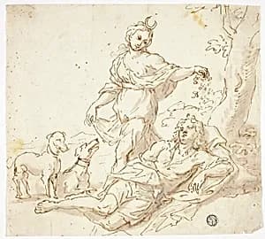 Diana and the Endymion by Style of Francesco Monti