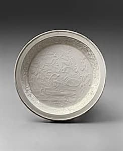 Dish with Mandarin Ducks in a Lotus Pond by Unknown