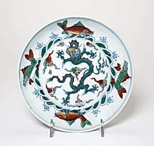 Doucai 'Dragon' Dish by Unknown
