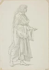 Draped Standing Male Figure by Sir Edward Burne-Jones