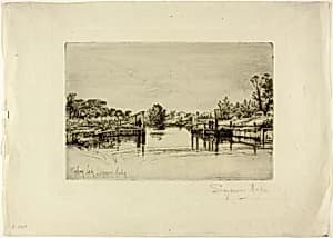 Egham Lock by Francis Seymour Haden