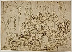 Enthroned King with Attendants by Domenico Cresti