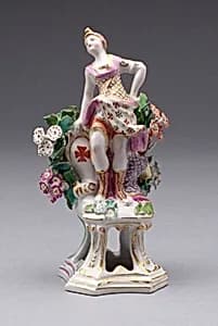 Figure of Europe by Bow Porcelain Factory