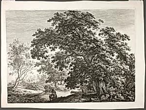 Fisherman in Wooded Landscape by Carl Wilhelm Kolbe, the elder