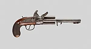 Flintlock Revolver with Bayonet by Unknown