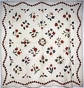 Flowers and Fruit Quilt by Unknown