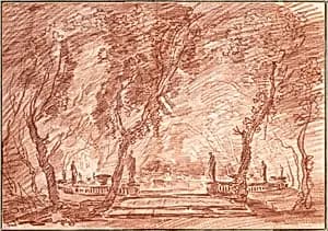 Fountain in the Park by Hubert Robert