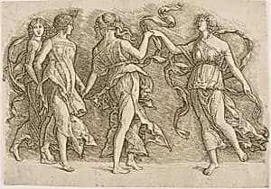 Four Women Dancing by Andrea Mantegna
