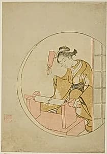 Fulling Cloth by Suzuki Harunobu