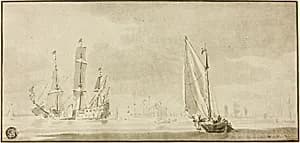 Galleons and Sailboats by Willem van de Velde, II