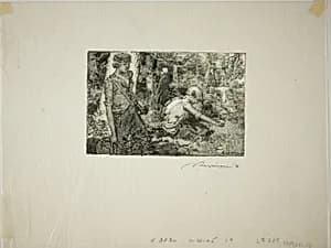Gathering Lily-of-the-Valley by Louis Auguste Lepère