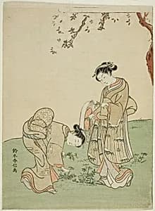 Gathering Spring Flowers by Suzuki Harunobu