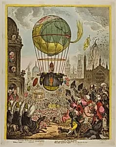 He Steers His Flight by James Gillray