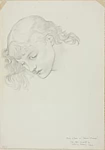 Head, Study for Mirror of Venus by Sir Edward Burne-Jones