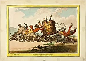Hounds Throwing Off by James Gillray
