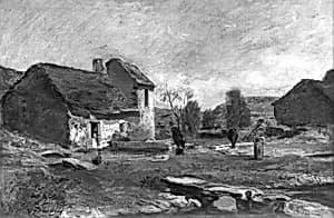 Houses in Optevoz, France by Charles François Daubigny