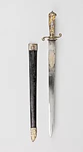 Hunting Hanger with Scabbard by Unknown