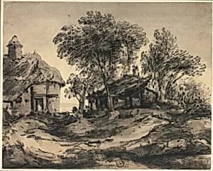 Huts Near the Sea by Thomas Monro