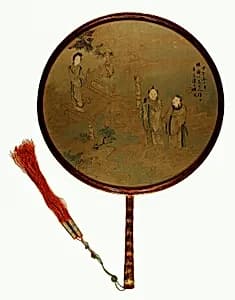 Immortals in Clouds 云中仙人漆柄团扇 by Chen Yongqi