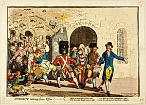 Integrity Retiring from Office by James Gillray