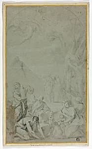 Israelites Gathering Manna by School of Francesco Monti