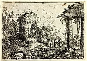 Italian Landscape with Ruins by Jonas Umbach, the elder