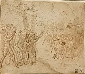 Joshua Commanding the Israelites by Circle of Jacopo Zanguidi Bertoja