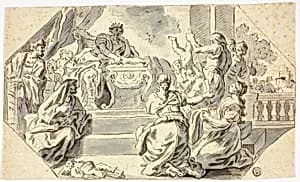 Judgement of Solomon by School of Francesco Solimena