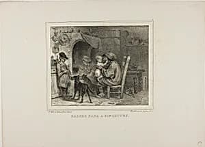 Kiss papa with pinches by Denis Auguste Marie Raffet