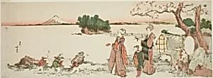 Ladies at Shichirigahama by Katsushika Hokusai