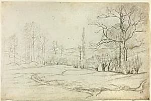 Landscape in Montfoucault by Camille Pissarro