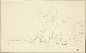 Landscape with Gothic Ruins by Cornelius Varley