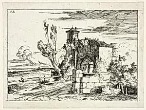Landscape with Old Gateway by Louis Gabriel Moreau