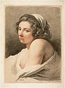 Large Female Head by Gilles Antoine Demarteau, the Younger