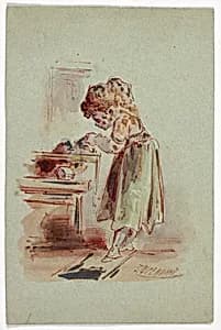 Little Girl Cooking by Dupenvant Dupenvant
