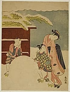 Making a Giant Snowball by Suzuki Harunobu