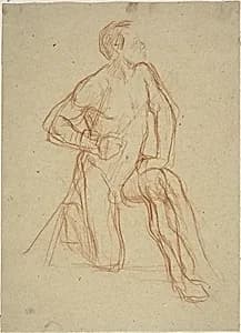 Male Figure Kneeling by Jules-Élie Delaunay