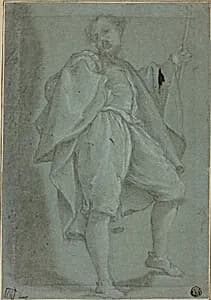 Man Standing with Staff by Gregorio Pagani