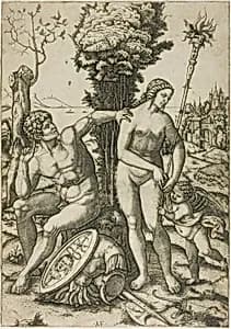 Mars, Venus, and Cupid by Marcantonio Raimondi