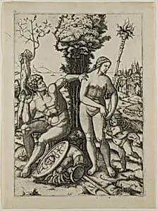 Mars, Venus and Cupid by Marcantonio Raimondi
