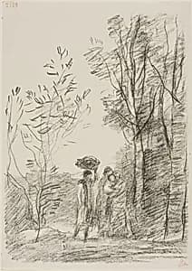 Meeting in the Woods by Jean Baptiste Camille Corot
