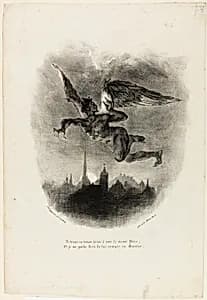 Mephistopheles Flying, from Faust by Eugène Delacroix