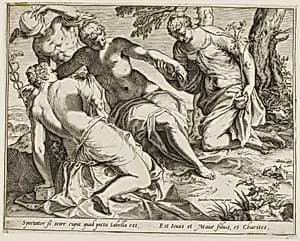 Mercury and the Graces by Agostino Carracci