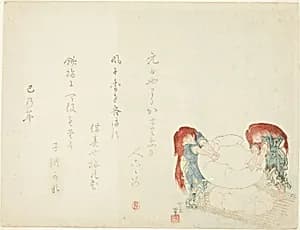 Mochi Making by Katsushika Hokusai