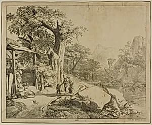 Mountain Landscape with Staffage by Johann Christoph Erhard