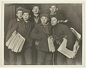 Newboys, Brooklyn Bridge by Lewis Wickes Hine