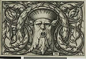 Ornament with a Mask by Hans Sebald Beham