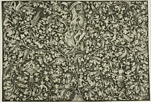 Ornamental Panel With Two Lovers by Israhel van Meckenem, the younger