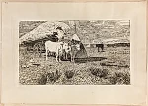 Oxen and Wagon (Maremma) by Giovanni Fattori