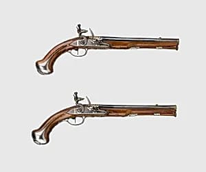 Pair of Flintlock Holster Pistols by Unknown